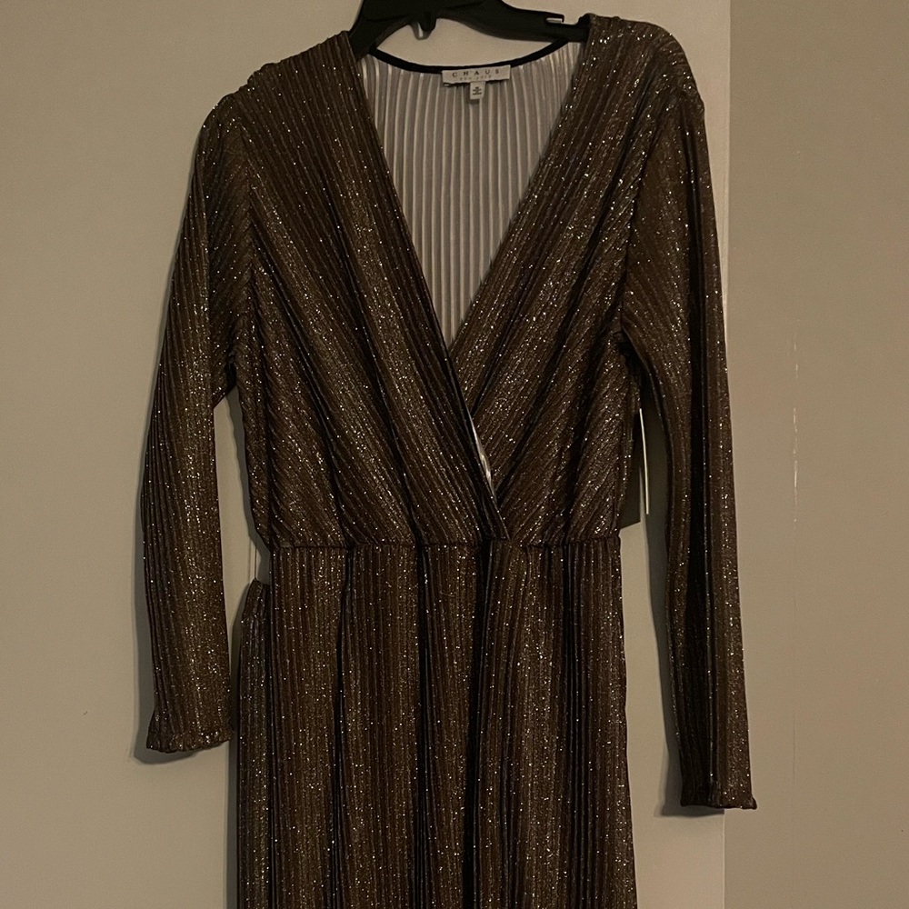 Chaus Vintage Sunset Long Sleeve Dress Retro Plum
